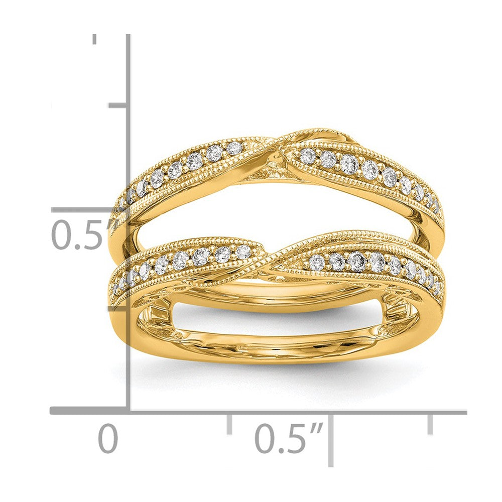 14K Gelbgold Diamant-Ring mit echten Diamanten