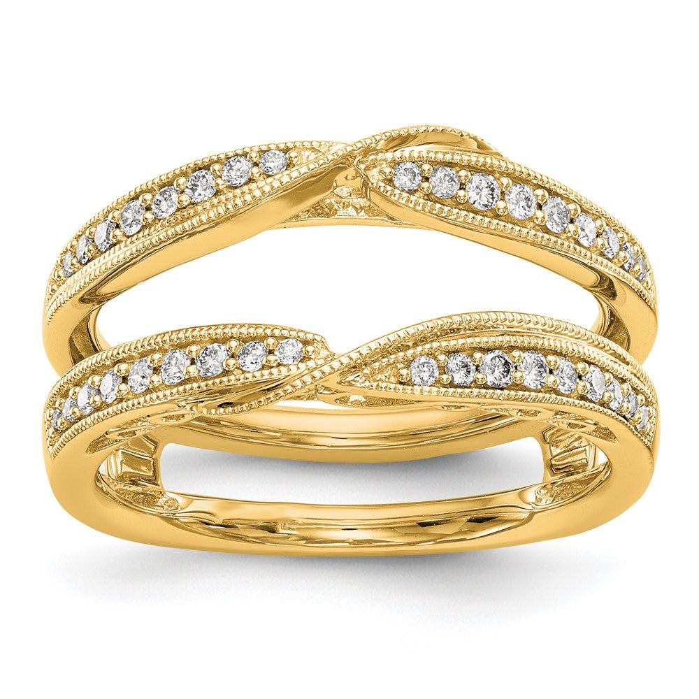 14K Gelbgold Diamant-Ring mit echten Diamanten