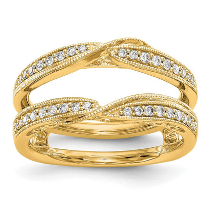 14K Gelbgold Diamant-Ring mit echten Diamanten