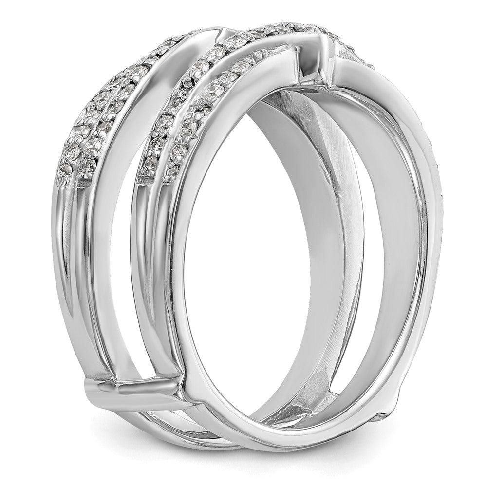 14K Weißgold Diamant-Ehering, natürliche Diamanten
