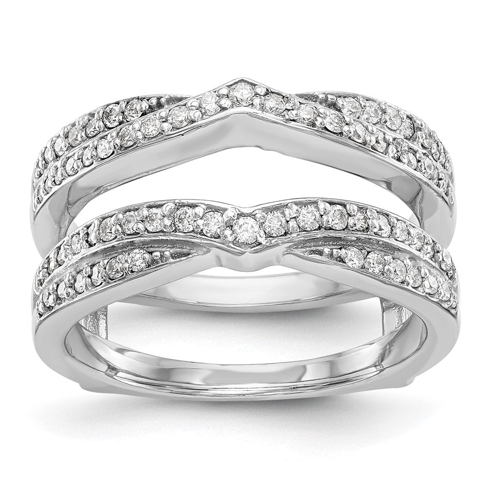 14K Weißgold Diamant-Ehering, natürliche Diamanten
