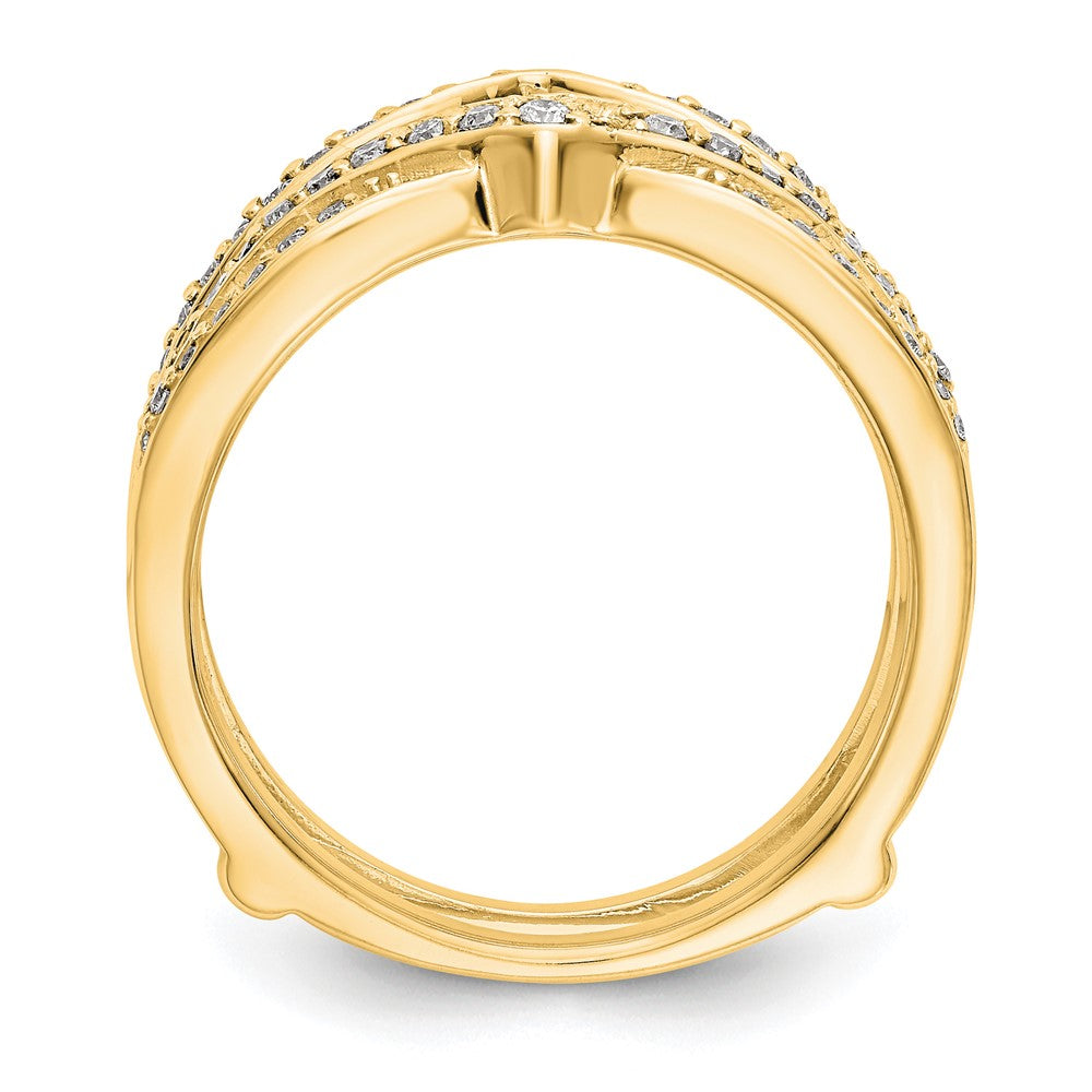 14K Gelbgold Diamant-Ring mit echten Diamanten