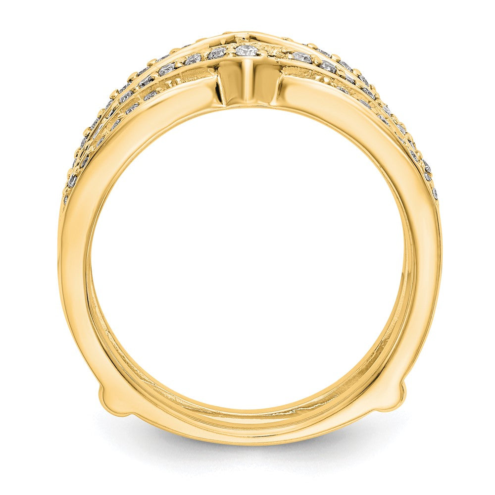 14K Gelbgold Diamant-Ring mit Diamant-Besatz