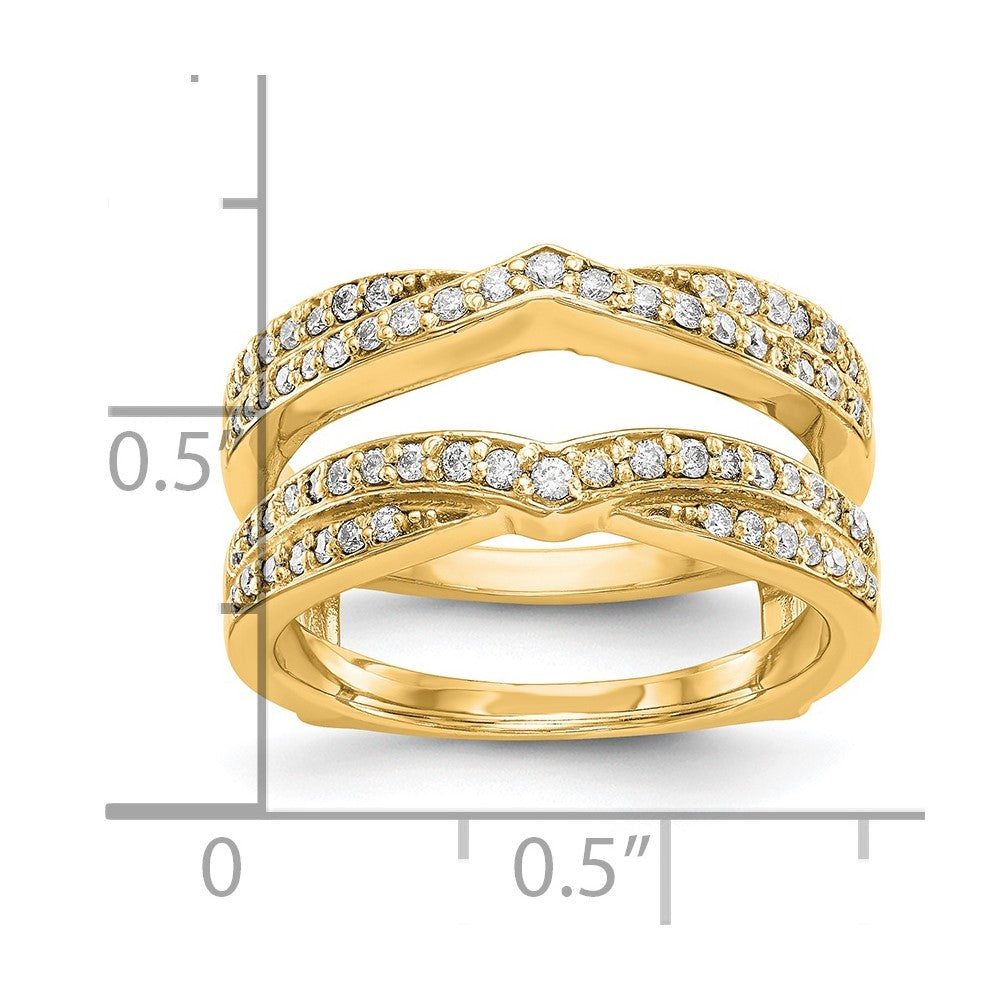 14K Gelbgold Diamant-Ring mit echten Diamanten