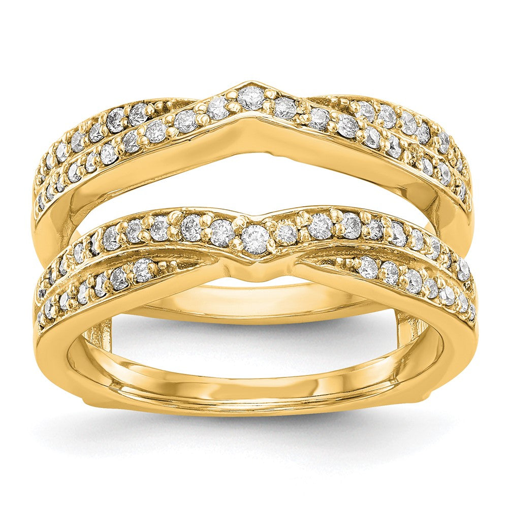 14K Gelbgold Diamant-Ring mit echten Diamanten
