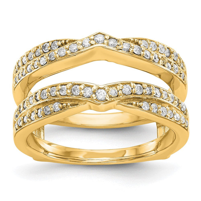 14K Gelbgold Diamant-Ring mit echten Diamanten