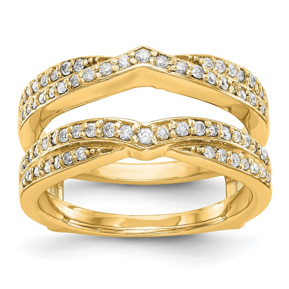 14K Gelbgold Diamant-Ring mit Diamant-Besatz