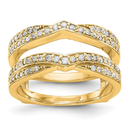 14K Gelbgold Diamant-Ring mit Diamant-Besatz