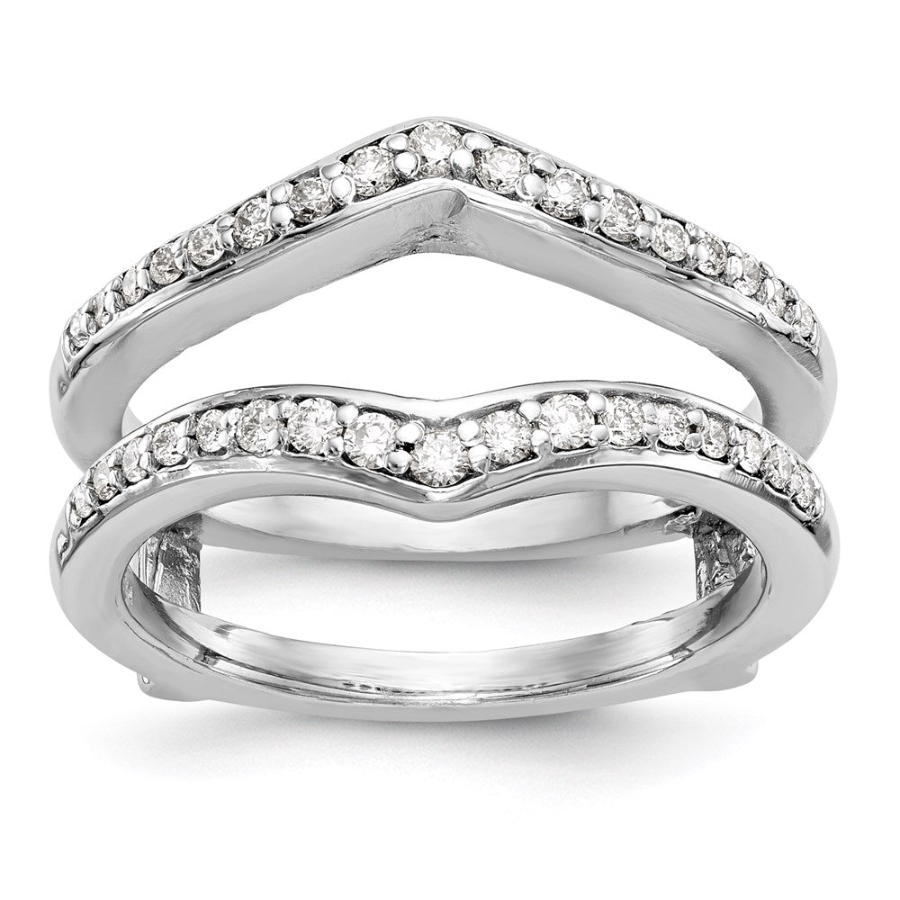 14K Weißgold Ring mit echten Diamanten als Ringschutz