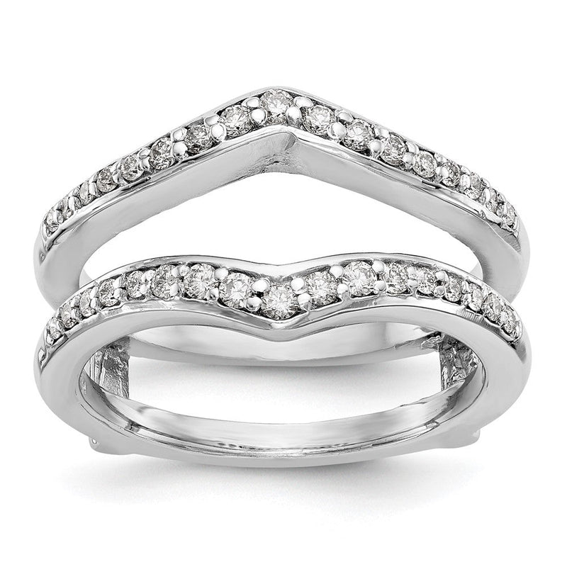 14K Weißgold Ehering mit natürlichen Diamanten 0,47 ct