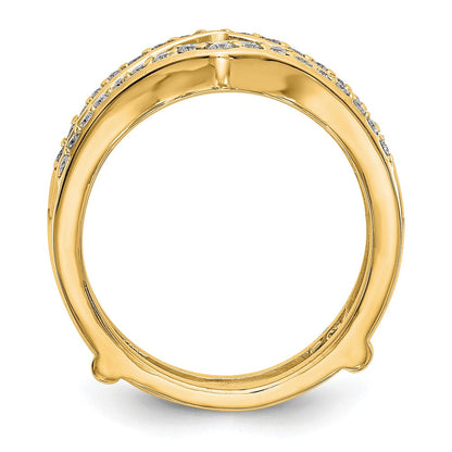 14K Gelbgold Ring mit echten Diamanten als Ringschutz