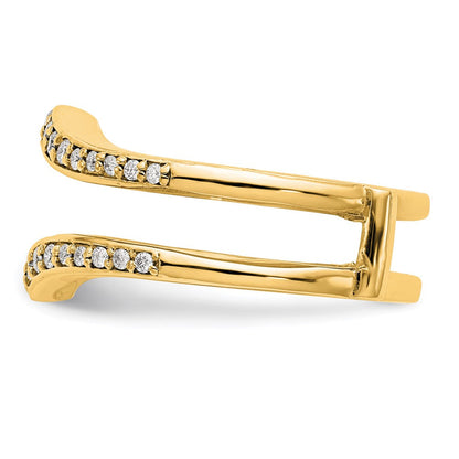 14K Gelbgold Ring mit echten Diamanten als Ringschutz