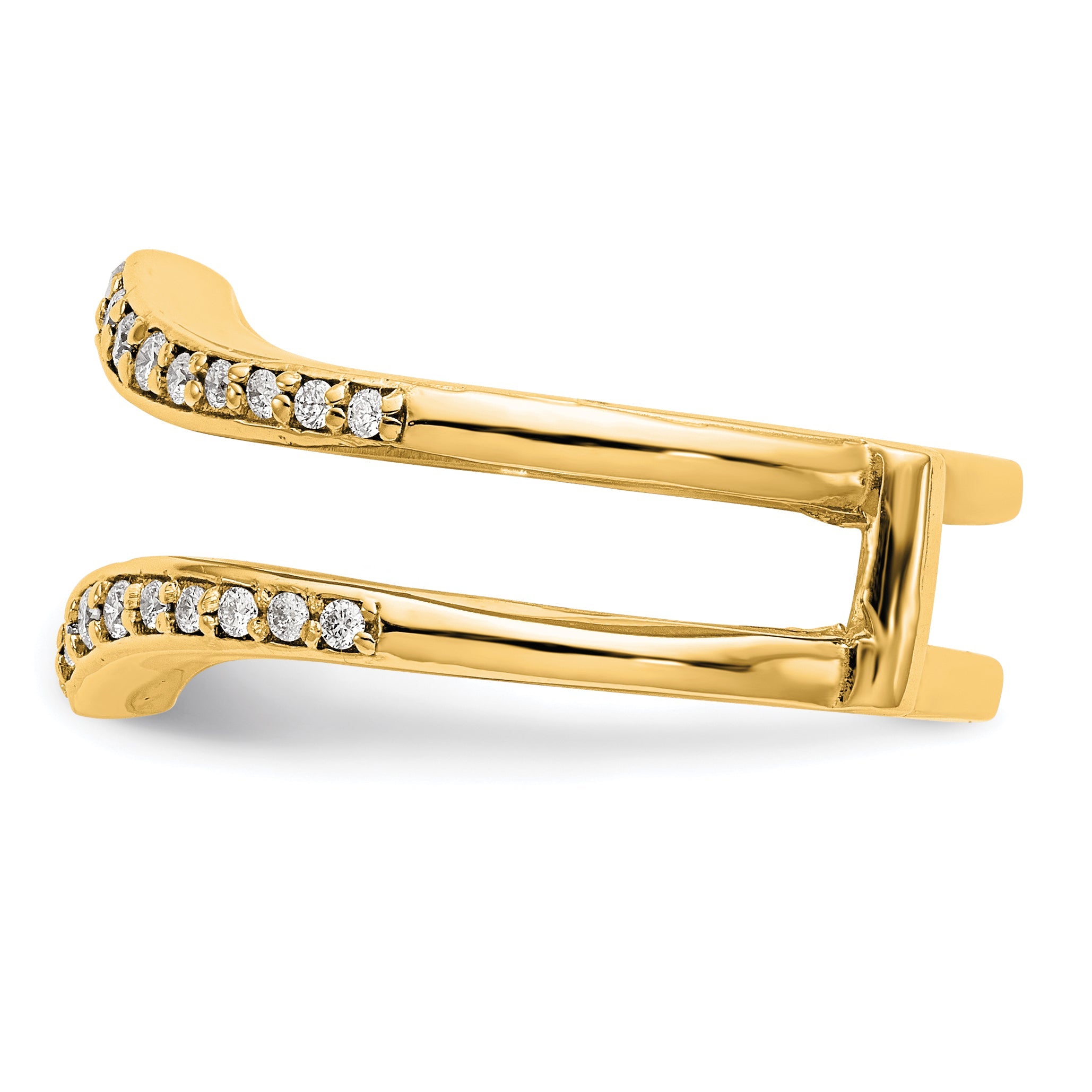 14K Gelbgold Diamant-Ring-Schutzring mit echten Diamanten