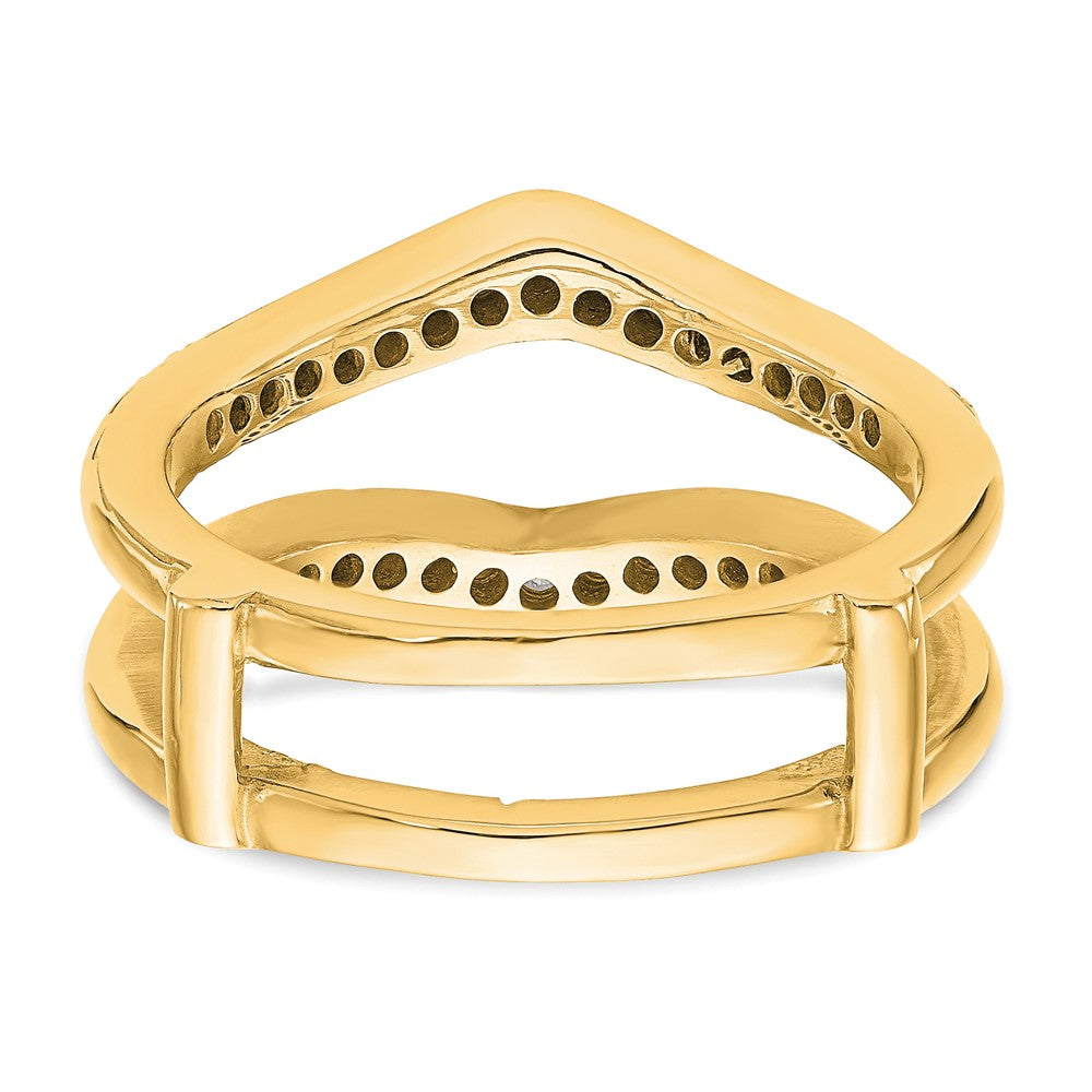 14K Gelbgold Ring mit echten Diamanten als Ringschutz