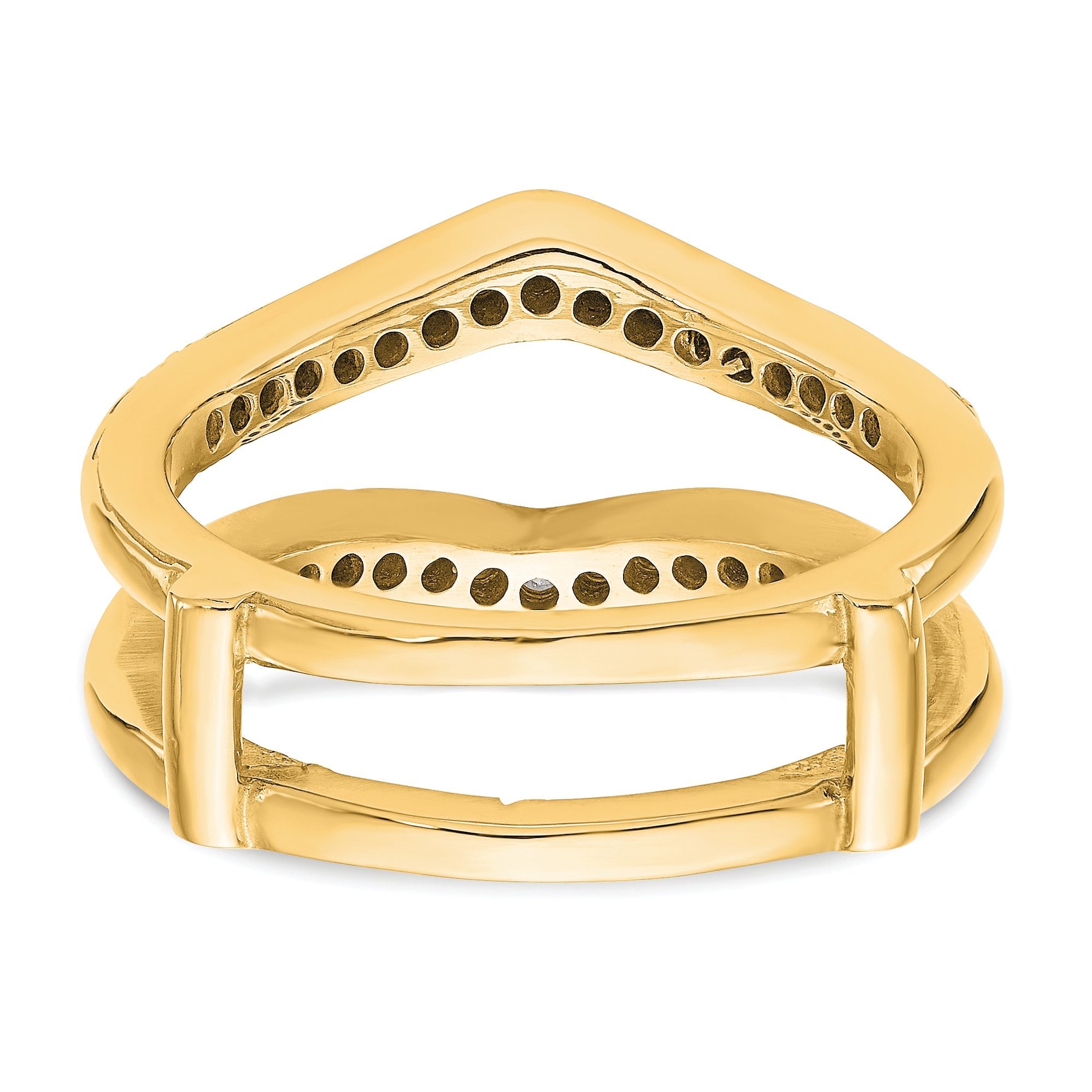 14K Gelbgold Diamant-Ring-Schutzring mit echten Diamanten