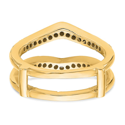 14K Gelbgold Diamant-Ring-Schutzring mit echten Diamanten