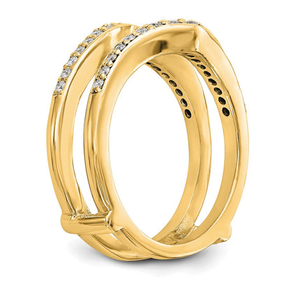 14K Gelbgold Ring mit echten Diamanten als Ringschutz