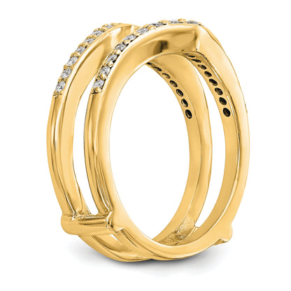 14K Gelbgold Diamant-Ring-Schutzring mit echten Diamanten