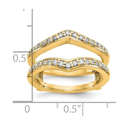 14K Gelbgold Ring mit echten Diamanten als Ringschutz