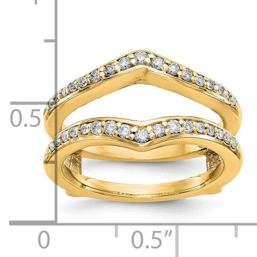 14K Gelbgold Diamant-Ring-Schutzring mit echten Diamanten
