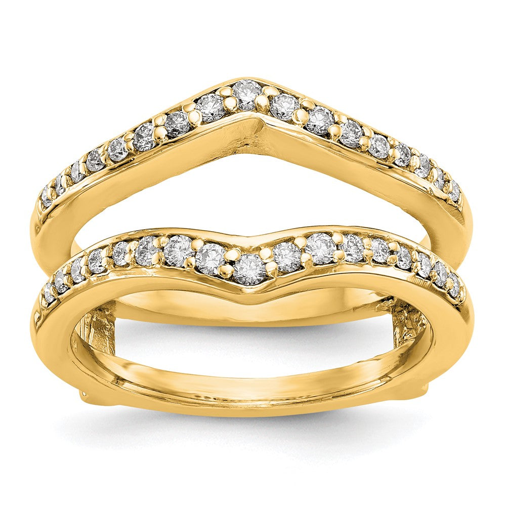 14K Gelbgold Ring mit echten Diamanten als Ringschutz