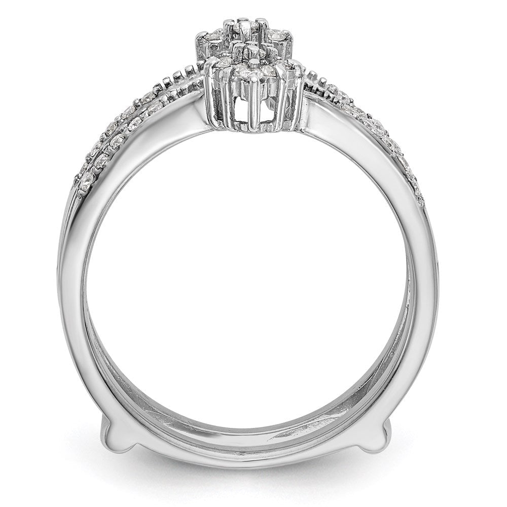 14K Weißgold Diamant-Ehering, poliert (natürliche Diamanten)