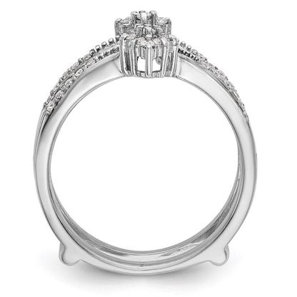 14K Weißgold Diamant-Ehering, poliert (natürliche Diamanten)