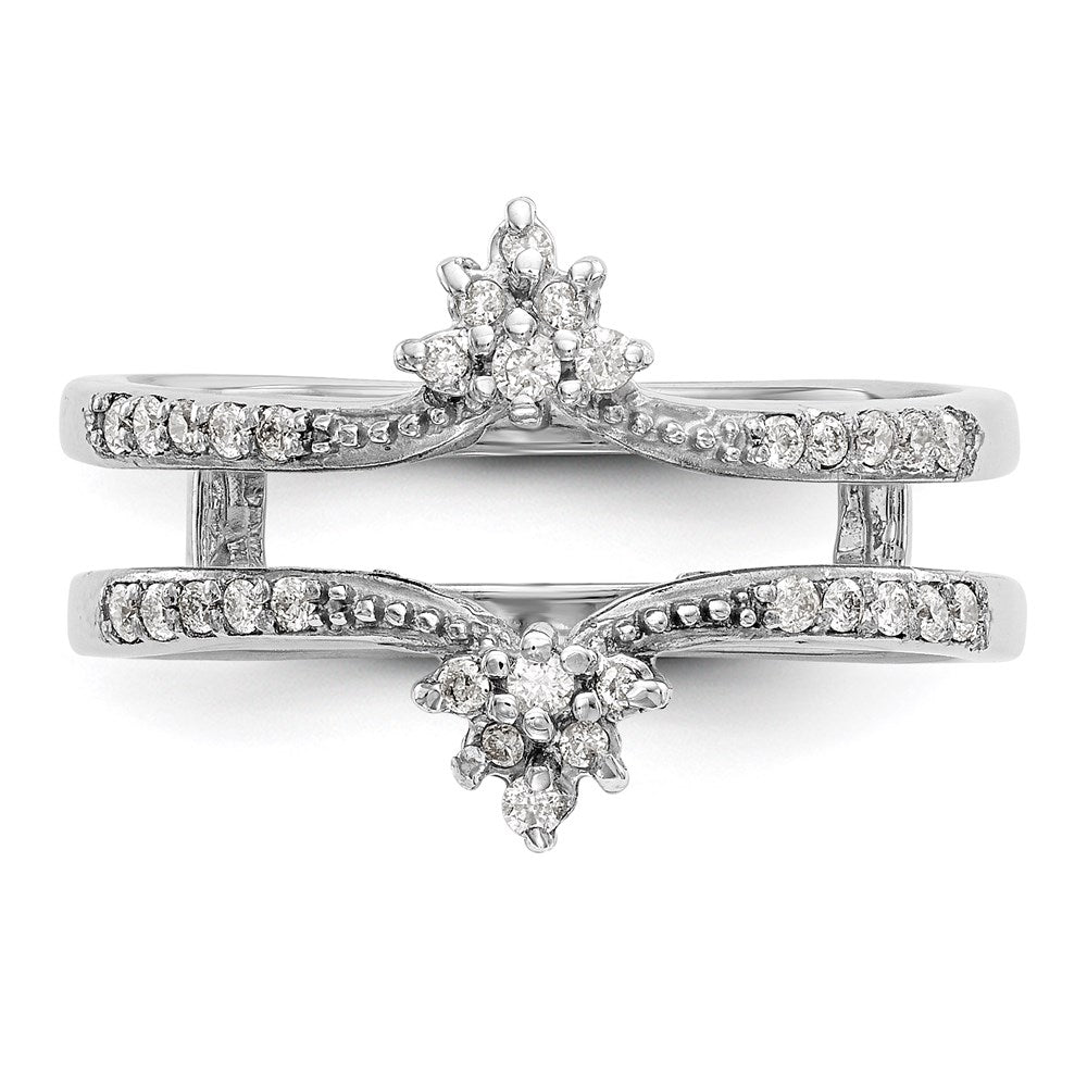 14K Weißgold Diamant-Ehering, poliert (natürliche Diamanten)