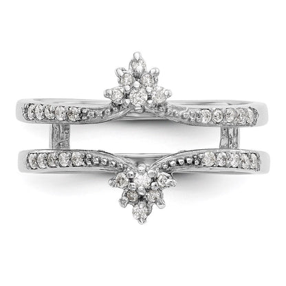 14K Weißgold Diamant-Ehering, poliert (natürliche Diamanten)