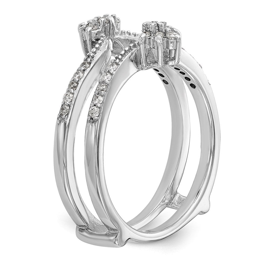 14K Weißgold Diamant-Ehering, poliert (natürliche Diamanten)