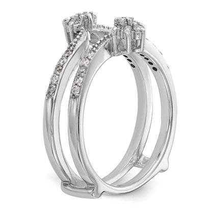 14K Weißgold Diamant-Ehering, poliert (natürliche Diamanten)