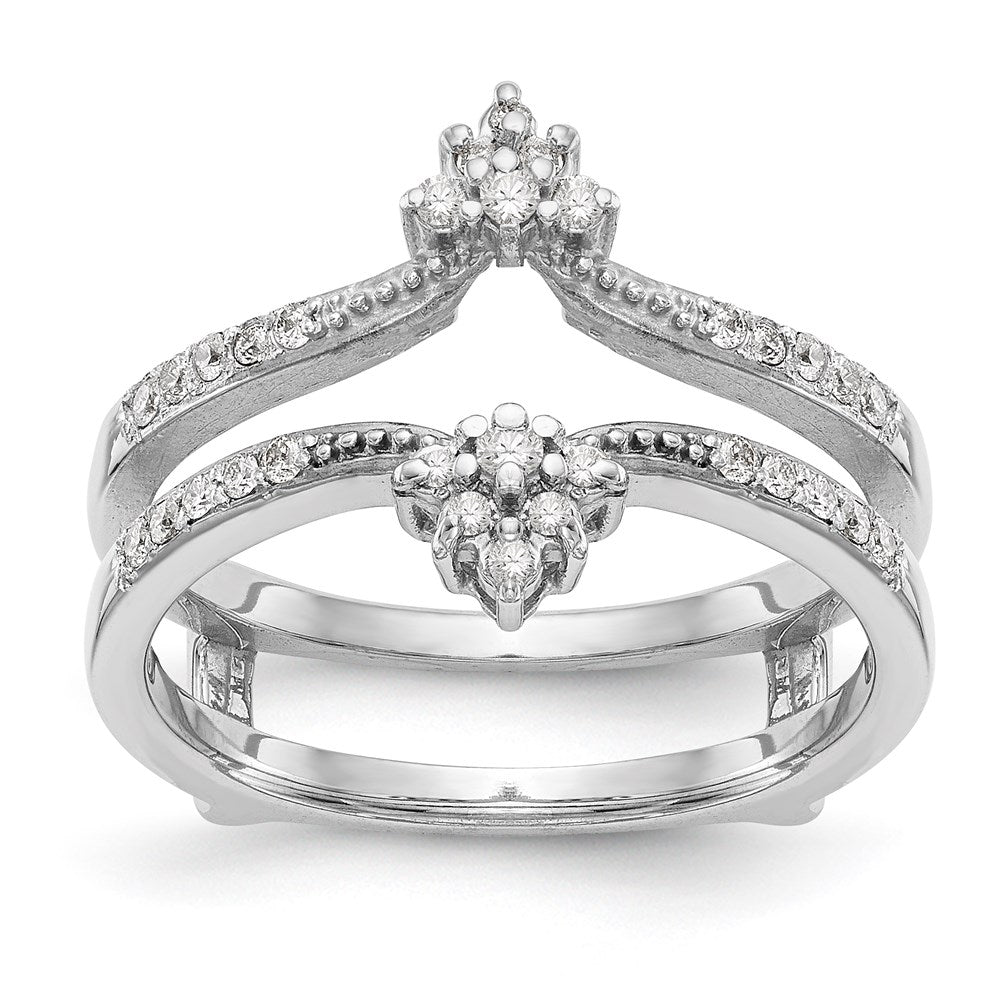 14K Weißgold Diamant-Ehering, poliert (natürliche Diamanten)