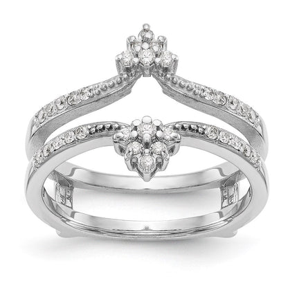 14K Weißgold Diamant-Ehering, poliert (natürliche Diamanten)