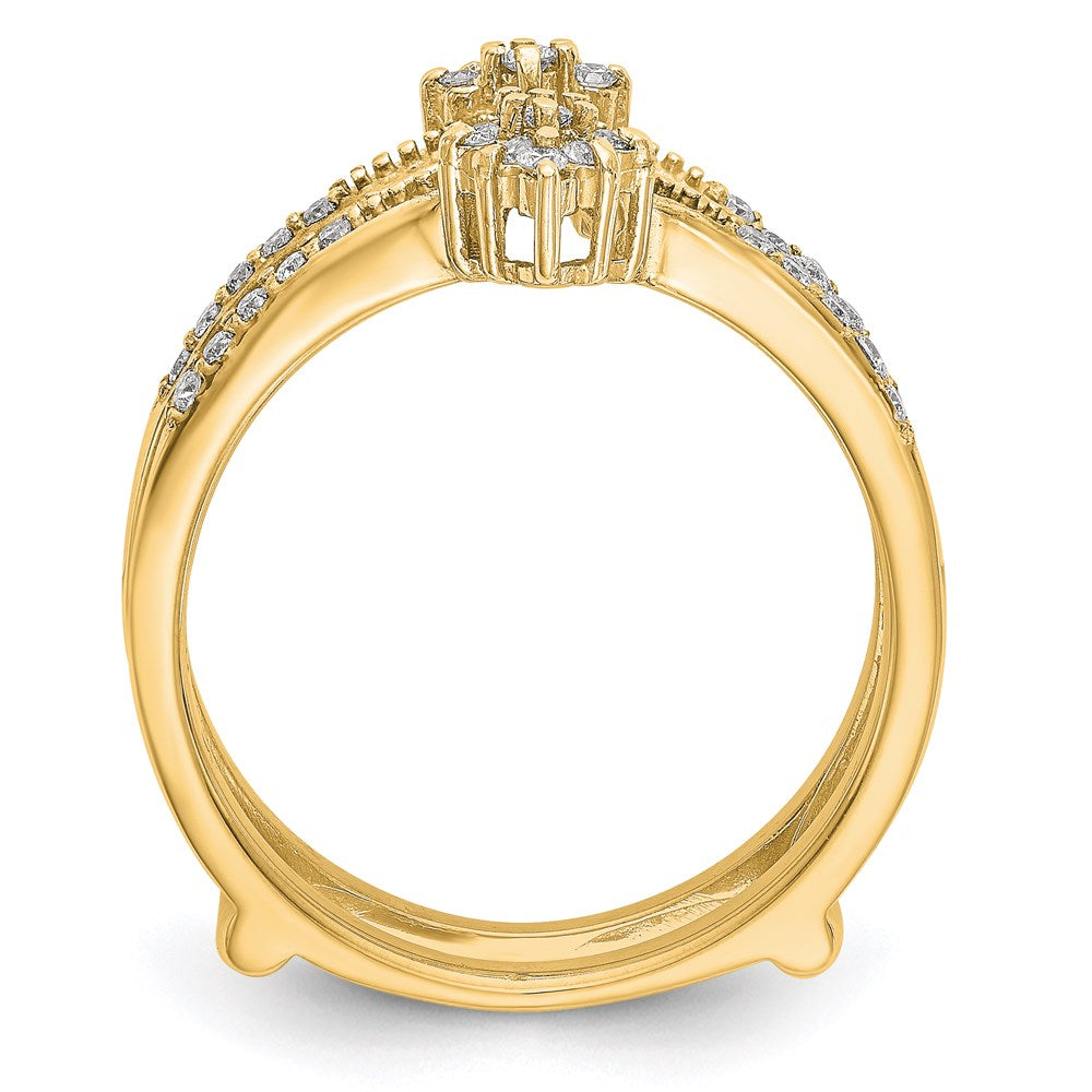 14K Gelbgold Ehering-Verstärker mit echten Diamanten