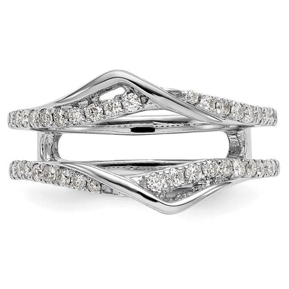 14K Weißgold Ring-Schutz mit 0,5 ct. Labor gezüchteten Diamanten VS/SI+ G+, komplett