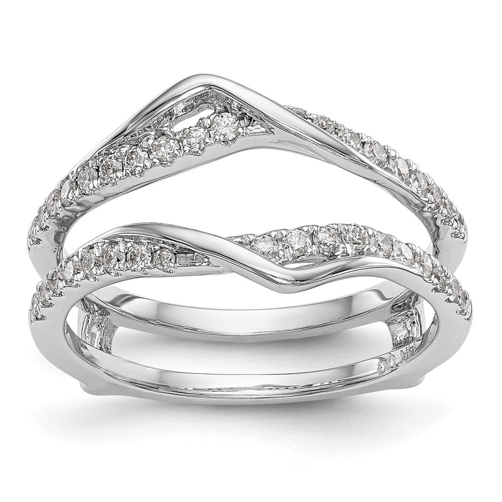14K Weißgold Ring-Schutz mit 0,5 ct. Labor gezüchteten Diamanten VS/SI+ G+, komplett