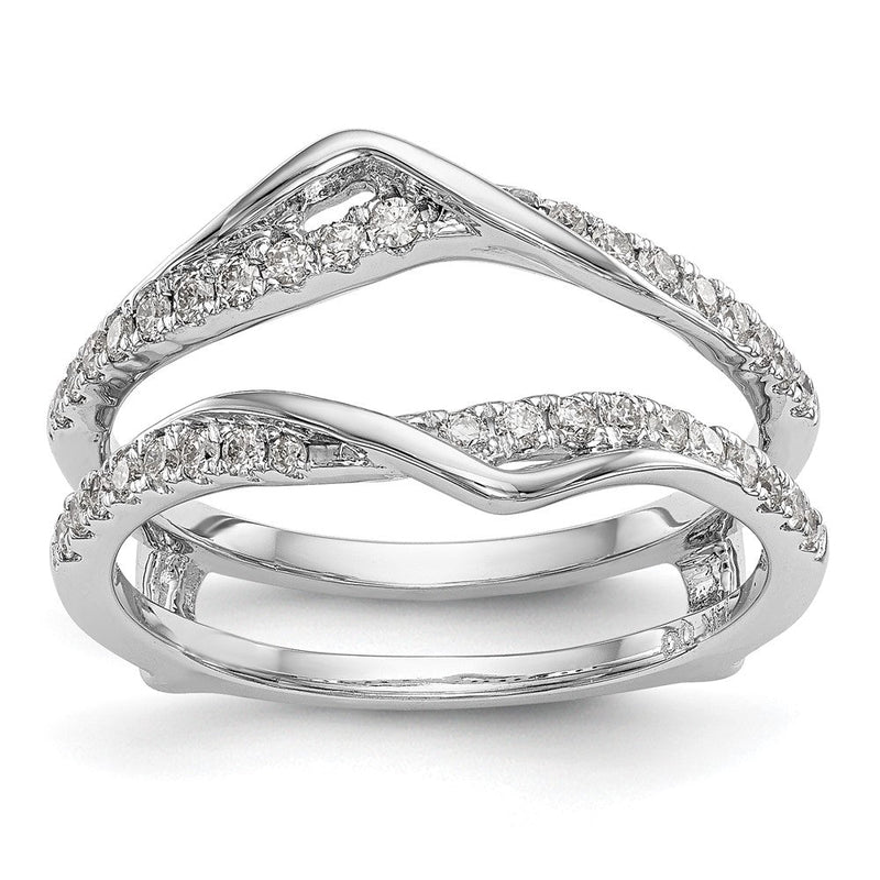 14K Weißgold Diamant-Ehering mit natürlichen Diamanten