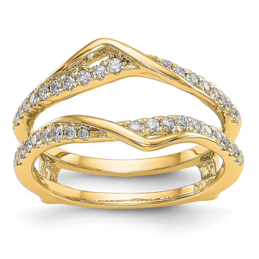 14K Gelbgold Diamant-Ring mit echten Diamanten (Ring Guard) Alternativ, natürlicher formuliert wie bei deutschen Juwelieren üblich: 14K Gelbgold Ring mit echten Diamanten (Ringschutz/Guard-Ring)