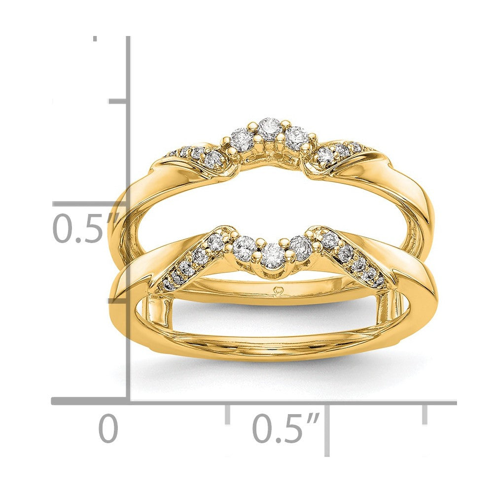 14K Gelbgold Echtdiamant-Beisteckring