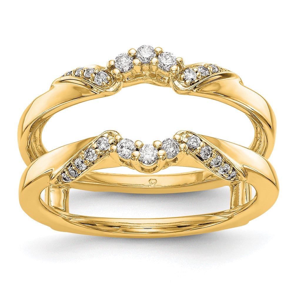 14K Gelbgold Echtdiamant-Beisteckring