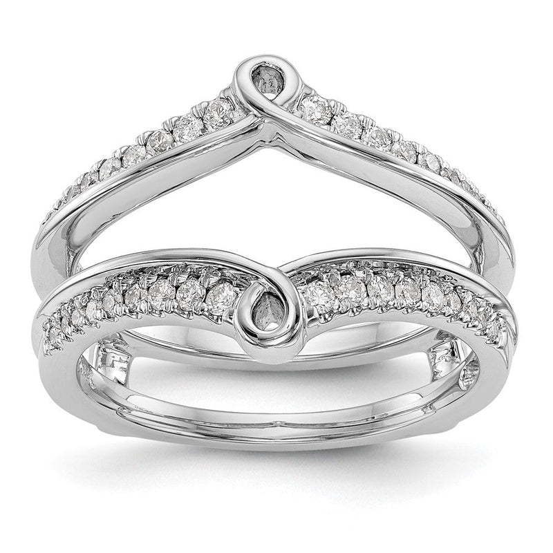 14K Weißgold Ehering mit Diamanten, 0,328 ct Gesamtgewicht