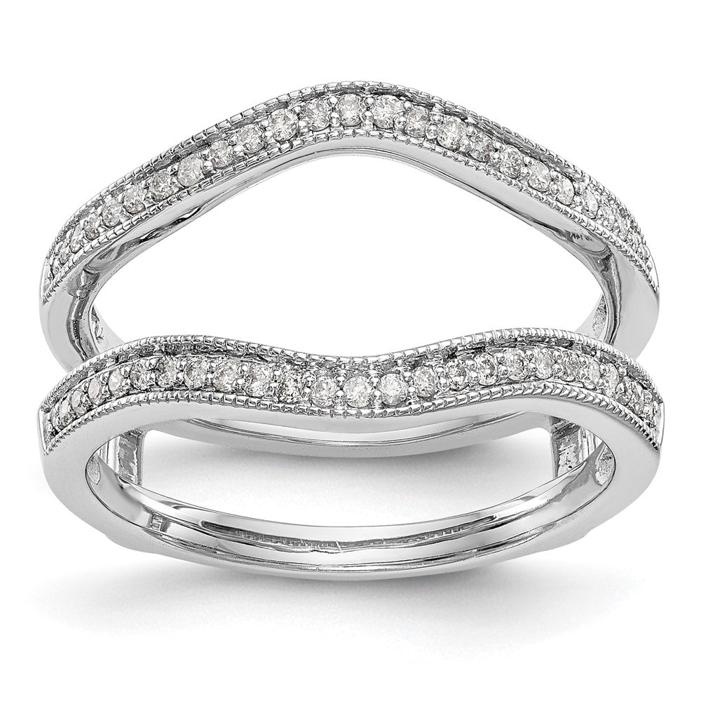 14K Weißgold Ehering mit natürlichen Diamanten 0,24 ct Gesamtgewicht