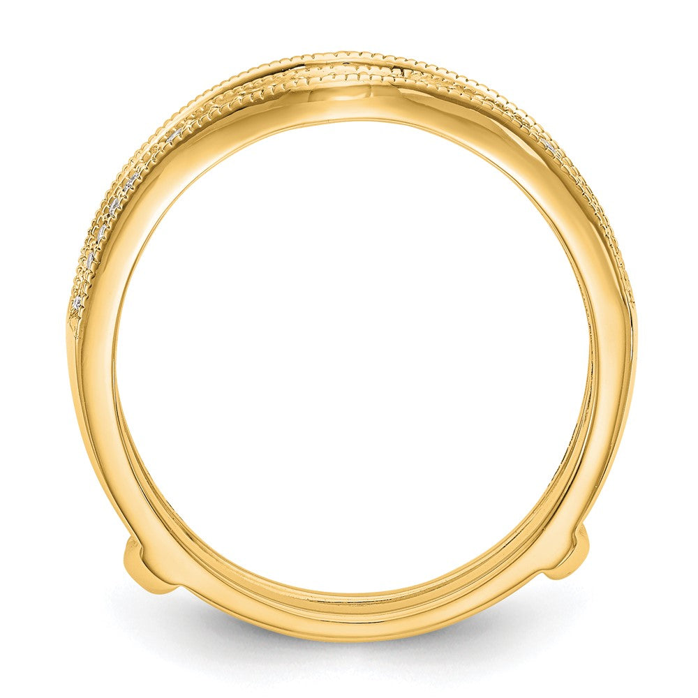 14K Gelbgold Ring mit echten Diamanten als Ringschutz