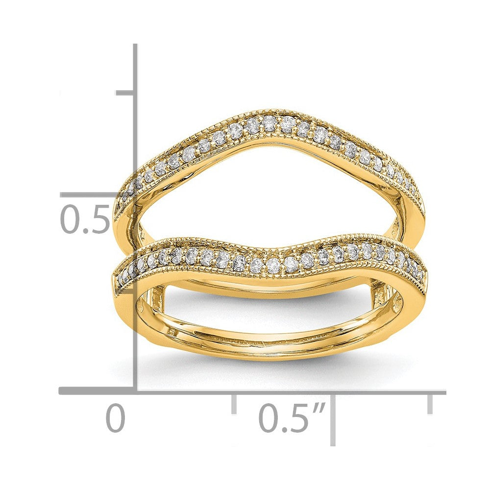 14K Gelbgold Ring mit echten Diamanten als Ringschutz