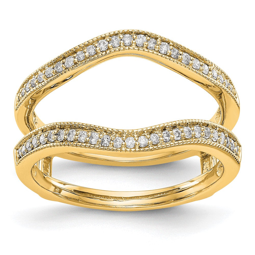 14K Gelbgold Ring mit echten Diamanten als Ringschutz