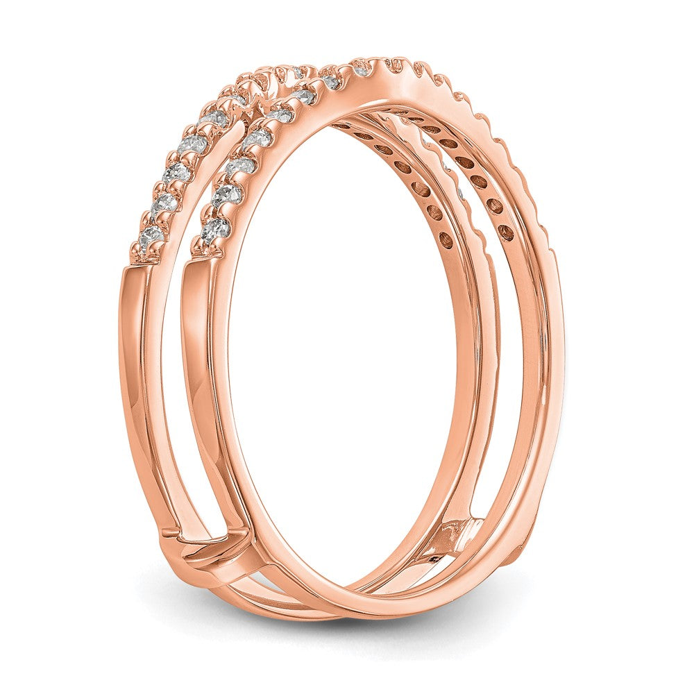 14K Roségold Diamant-Schutzring mit echten Diamanten