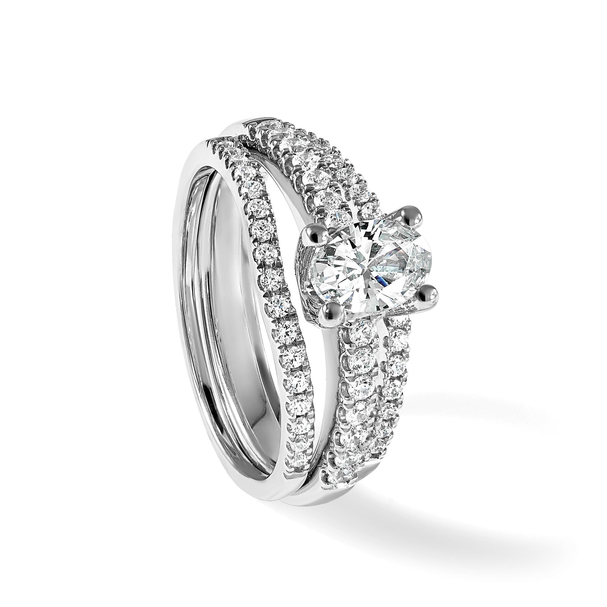 14K Weißgold Diamant-Ehering