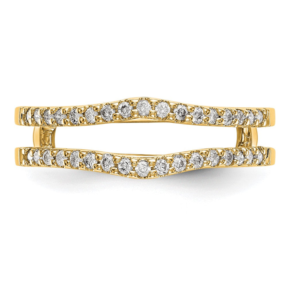 14K Gelbgold Diamant-Ring-Guard mit echten Diamanten