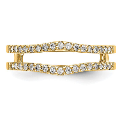 14K Gelbgold Diamant-Ring-Guard mit echten Diamanten