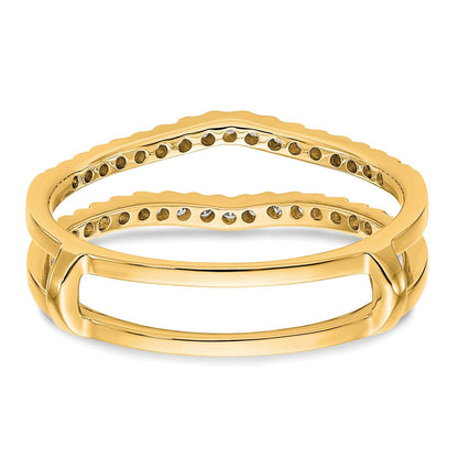 14K Gelbgold Diamant-Ring-Guard mit echten Diamanten